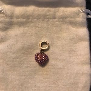 Glittery Pink Heart Bracelet Charm